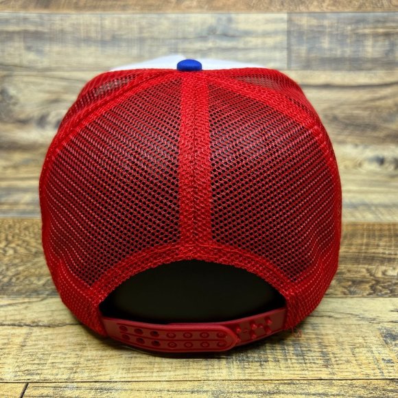 Continental Airlines Mens Trucker Hat Blue Snapback Vintage Logo Baseball Cap - Picture 5 of 8